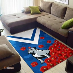 bulldogs area rug poppy flowers tee aussie