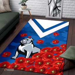 bulldogs area rug poppy flowers tee aussie