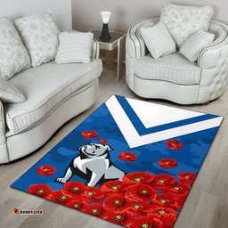 bulldogs area rug poppy flowers tee aussie
