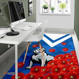 bulldogs area rug poppy flowers tee aussie