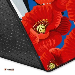 bulldogs area rug poppy flowers tee aussie