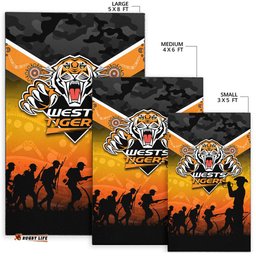 Wests Tigers ANZAC Day Indigenous Art Area Rug