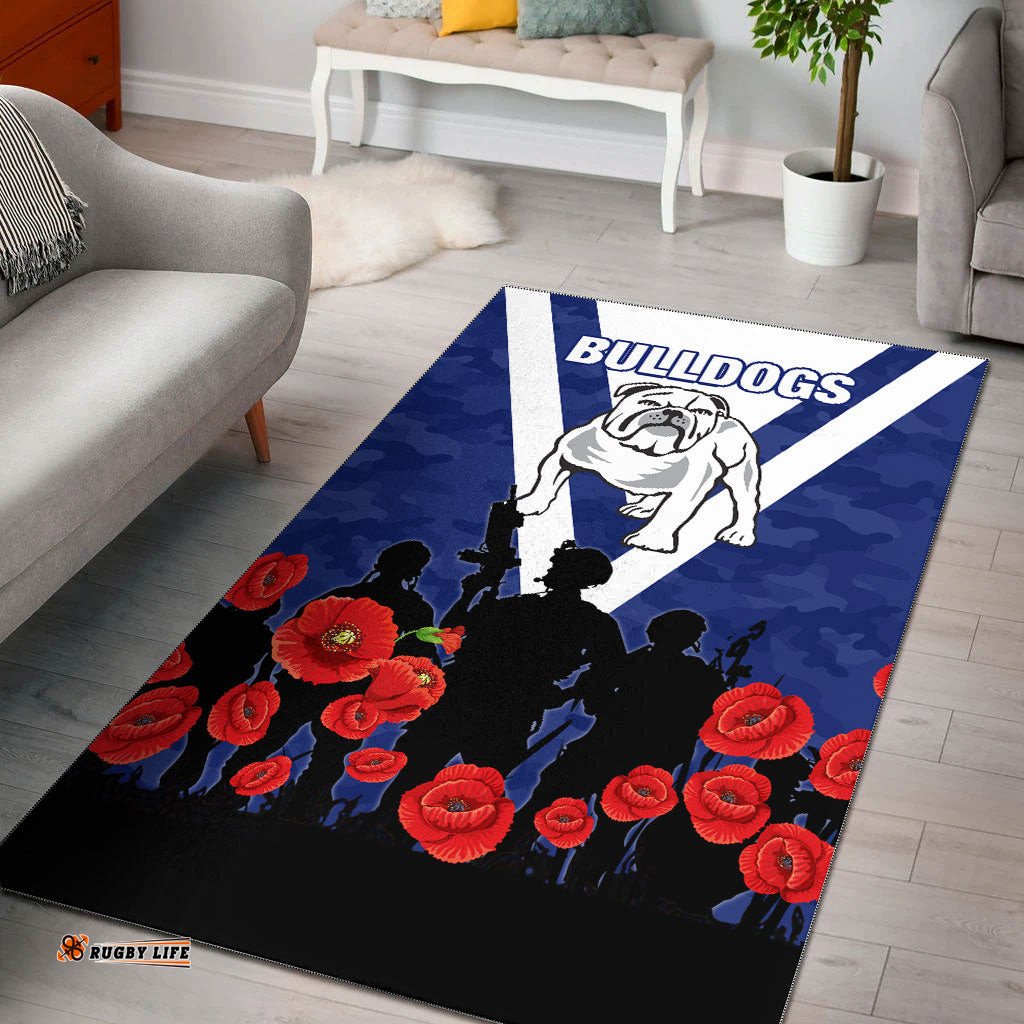 canterbury bankstown bulldogs anzac day camo area rug tee aussie