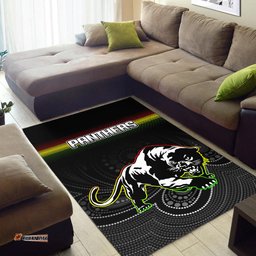 black panthers rugby league aboriginal area rug tee aussie