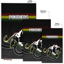 black panthers rugby league aboriginal area rug tee aussie
