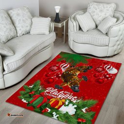 Platypus Lover Area Rug Australia Merry Christmas Aboriginal