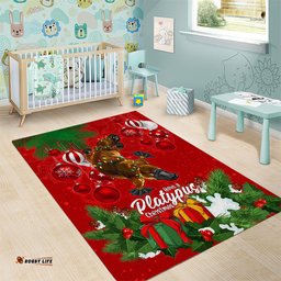 Platypus Lover Area Rug Australia Merry Christmas Aboriginal