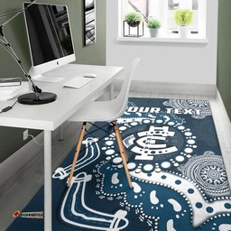 Custom Personalised Carlton Football Area Rug Blues 1864 Boomerang Indigenous Artsy
