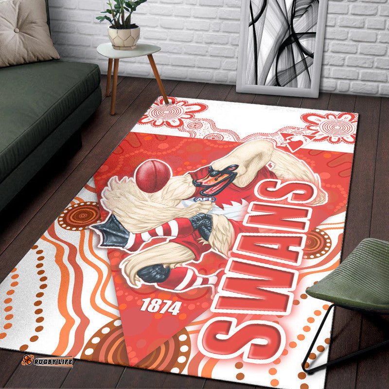 Sydney Swans Aboriginal Style Area Rug