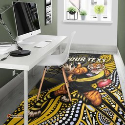 custom personalised richmond football area rug aboriginal go the tigers mascot tee aussie