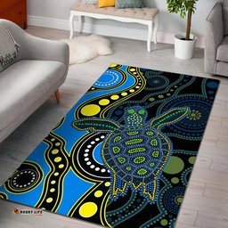 aboriginal turtle area rug blue style tee aussie