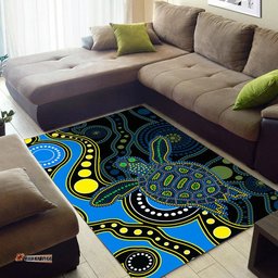 aboriginal turtle area rug blue style tee aussie