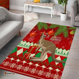 Australia Christmas Area Rug Aussie Kangaroo Santa Merry Xmas