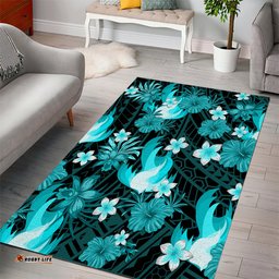 Australian Heat Cricket Area Rug Baeuty Pacific Hibiscus and Polynesian Pattern