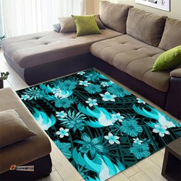 Australian Heat Cricket Area Rug Baeuty Pacific Hibiscus and Polynesian Pattern