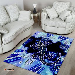 Australia Area Rug Aussie Opal Pattern With Lizard Aboriginal Art Turquoise