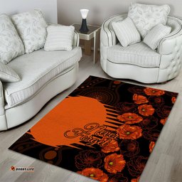 Scorchers Cricket Never Forget Custom Area Rug ANZAC Day with Poppy Aboriginal