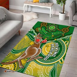personalised australia boxing kangaroo area rug aussie indigenous art mix national color tee aussie