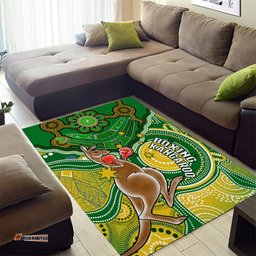personalised australia boxing kangaroo area rug aussie indigenous art mix national color tee aussie