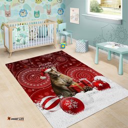 Australia Christmas Wallaby Area Rug Aboriginal Art