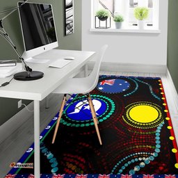 area rug aboriginal dot patterns flag tee aussie