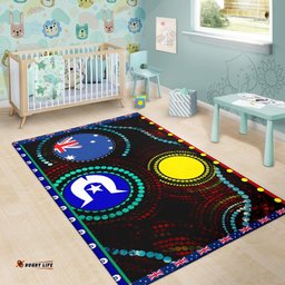 area rug aboriginal dot patterns flag tee aussie