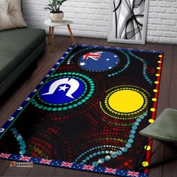 area rug aboriginal dot patterns flag tee aussie