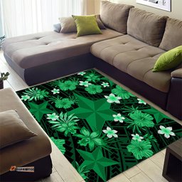 Australian Stars Cricket Area Rug Baeuty Pacific Hibiscus and Polynesian Pattern
