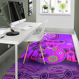 Aboriginal Art Koala Area Rug Indigenous Unique Vibes Purple