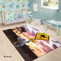 Area Rug Koala Rug Kangaroo Sign Sunset Landscape Art
