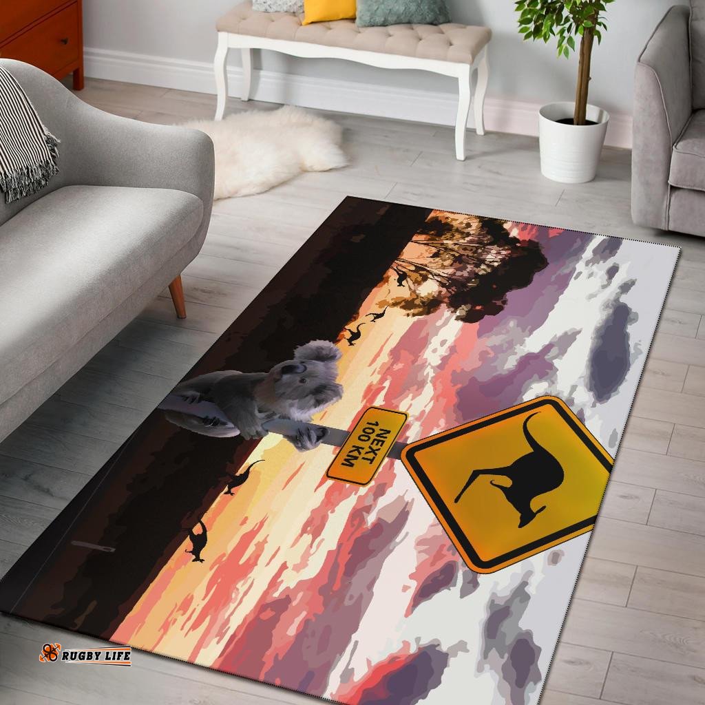 Area Rug Koala Rug Kangaroo Sign Sunset Landscape Art