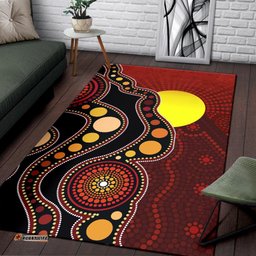 Aboriginal Area Rug Australia Aboriginal Lives Matter Flag Circle Dot Painting Art