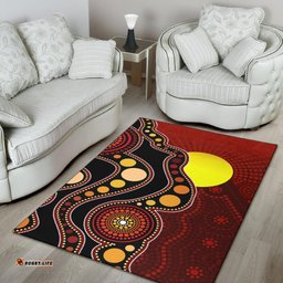 Aboriginal Area Rug Australia Aboriginal Lives Matter Flag Circle Dot Painting Art