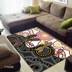aboriginal dragonfly area rug white style tee aussie