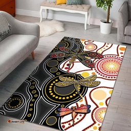 aboriginal dragonfly area rug white style tee aussie