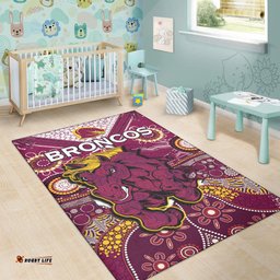 broncos rugby area rug indigenous pattern artsy ver.01 tee aussie