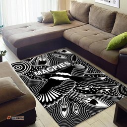 Collingwood Magpies Area Rug Aboriginal Art