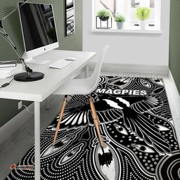 Collingwood Magpies Area Rug Aboriginal Art