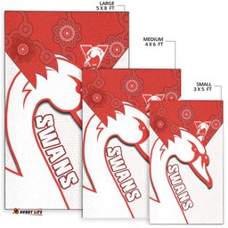 Sydney Football Area Rug Swans 1874 Dot Painting Artsy Ver.02