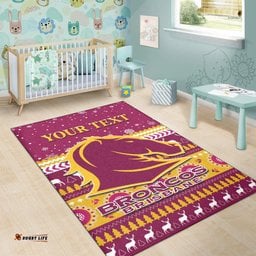 custom personalised broncos aboriginal area rug christmas brisbane tee aussie