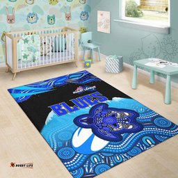 Blues Rugby Area Rug Blues Rugby League Turtle and Mountain Aboriginal Culture Rug