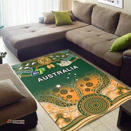 Australia Rugby Area Rug Aussie Sevens Green Indigenous