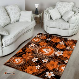 Australian Scorchers Cricket Area Rug Baeuty Pacific Hibiscus and Polynesian Pattern