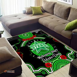 Melbourne Stars ANZAC 2024 Area Rug Lest We Forget Poppy Mix Camouflage