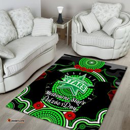 Melbourne Stars ANZAC 2024 Area Rug Lest We Forget Poppy Mix Camouflage