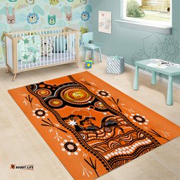 Perth Scorchers Cricket Area Rug Happy Australia Day Aboriginal Art