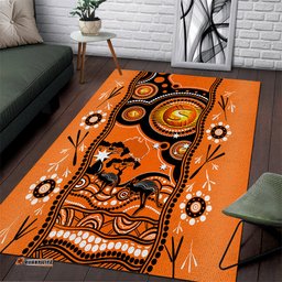 Perth Scorchers Cricket Area Rug Happy Australia Day Aboriginal Art