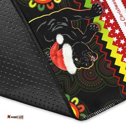 Custom Personalised Panthers Christmas Area Rug Penrith Snow mix Indigenous