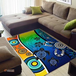 Aboriginal Area Rug Indigenous Turtle Dot Painting Art