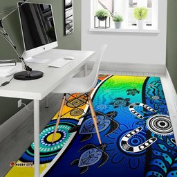 Aboriginal Area Rug Indigenous Turtle Dot Painting Art